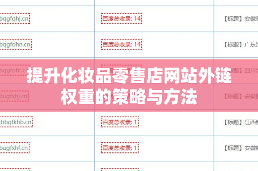 提升化妆品零售店网站外链权重的策略与方法