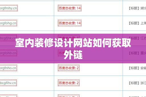 室内装修设计网站如何获取外链