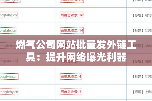 燃气公司网站批量发外链工具：提升网络曝光利器