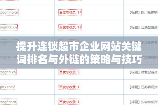 提升连锁超市企业网站关键词排名与外链的策略与技巧