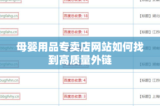 母婴用品专卖店网站如何找到高质量外链