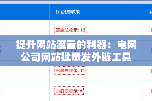 提升网站流量的利器：电网公司网站批量发外链工具
