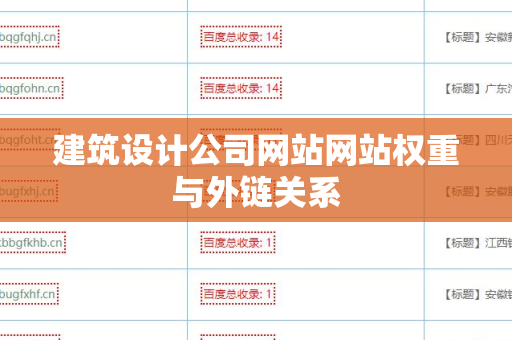 建筑设计公司网站网站权重与外链关系