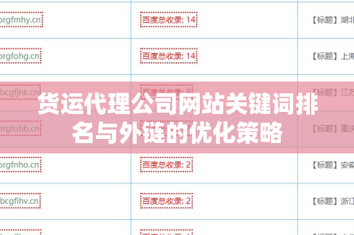 货运代理公司网站关键词排名与外链的优化策略