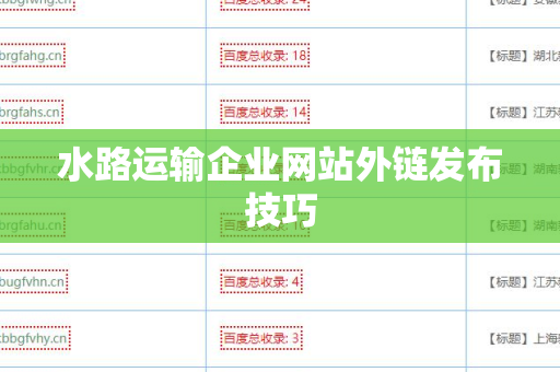 水路运输企业网站外链发布技巧