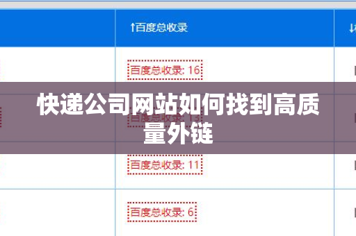 快递公司网站如何找到高质量外链