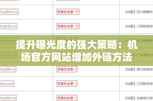 提升曝光度的强大策略：机场官方网站增加外链方法
