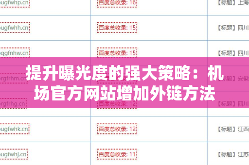 提升曝光度的强大策略：机场官方网站增加外链方法