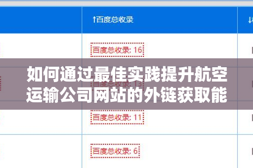 如何通过最佳实践提升航空运输公司网站的外链获取能力？