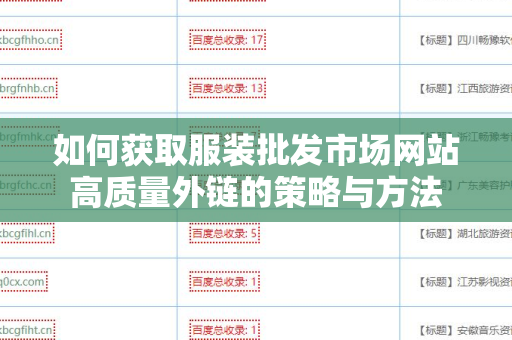 如何获取服装批发市场网站高质量外链的策略与方法