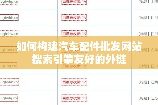 如何构建汽车配件批发网站搜索引擎友好的外链