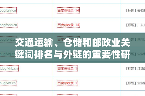 交通运输、仓储和邮政业关键词排名与外链的重要性研究