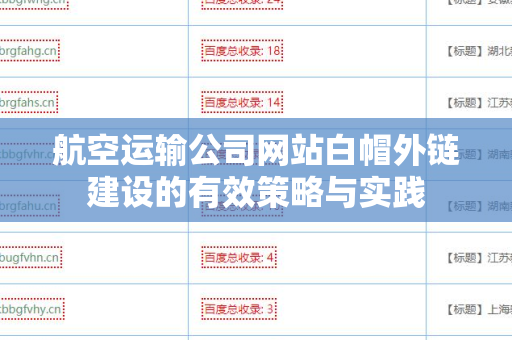 航空运输公司网站白帽外链建设的有效策略与实践