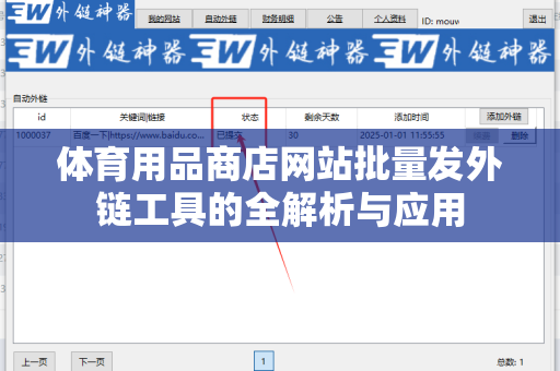 体育用品商店网站批量发外链工具的全解析与应用