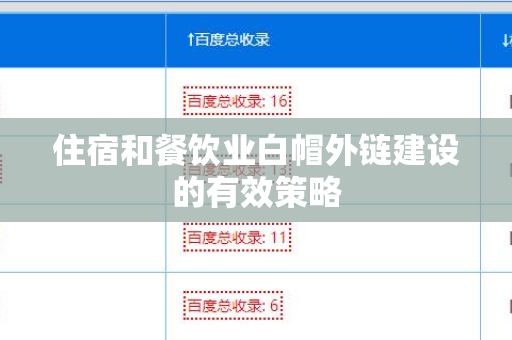 住宿和餐饮业白帽外链建设的有效策略
