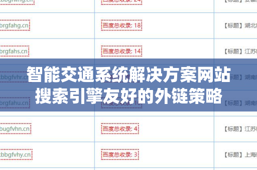 智能交通系统解决方案网站搜索引擎友好的外链策略