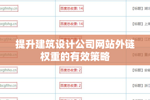 提升建筑设计公司网站外链权重的有效策略