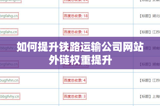 如何提升铁路运输公司网站外链权重提升