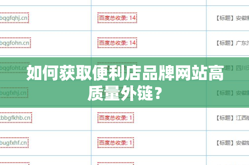 如何获取便利店品牌网站高质量外链？