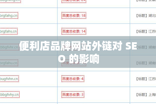 便利店品牌网站外链对 SEO 的影响