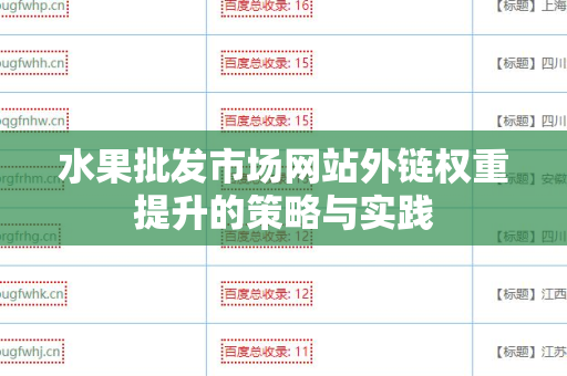 水果批发市场网站外链权重提升的策略与实践
