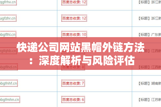 快递公司网站黑帽外链方法：深度解析与风险评估