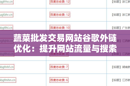 蔬菜批发交易网站谷歌外链优化：提升网站流量与搜索排名的关键策略
