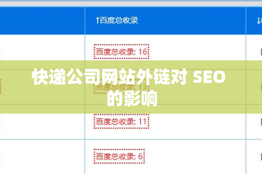 快递公司网站外链对 SEO 的影响