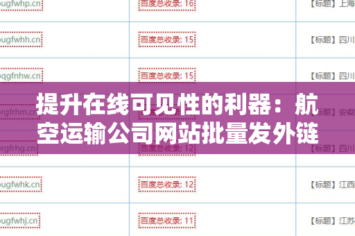 提升在线可见性的利器：航空运输公司网站批量发外链工具
