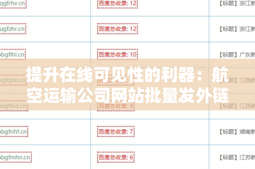 提升在线可见性的利器：航空运输公司网站批量发外链工具