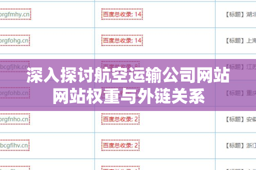 深入探讨航空运输公司网站网站权重与外链关系