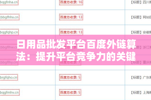 日用品批发平台百度外链算法：提升平台竞争力的关键