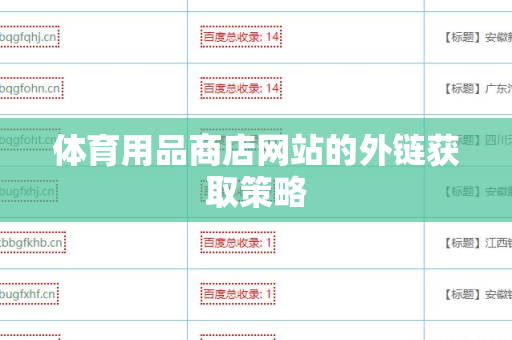 体育用品商店网站的外链获取策略