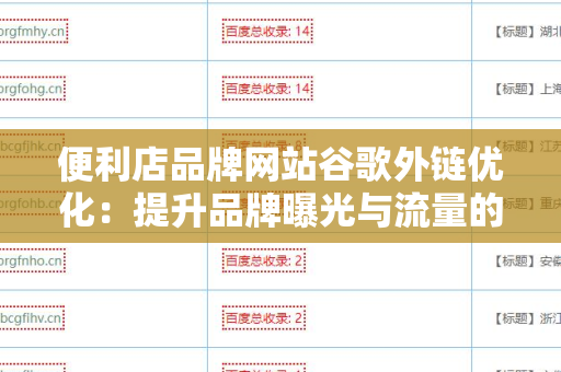 便利店品牌网站谷歌外链优化：提升品牌曝光与流量的关键策略