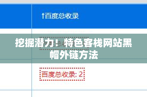 挖掘潜力！特色客栈网站黑帽外链方法
