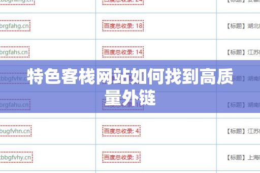 特色客栈网站如何找到高质量外链