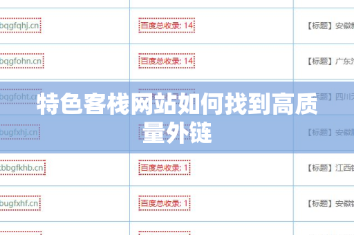 特色客栈网站如何找到高质量外链