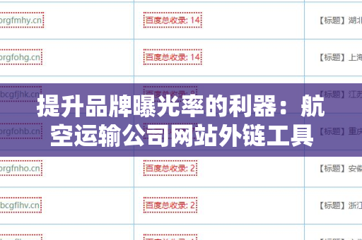 提升品牌曝光率的利器：航空运输公司网站外链工具