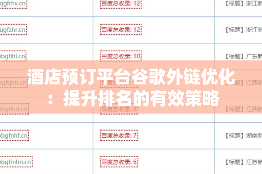 酒店预订平台谷歌外链优化：提升排名的有效策略