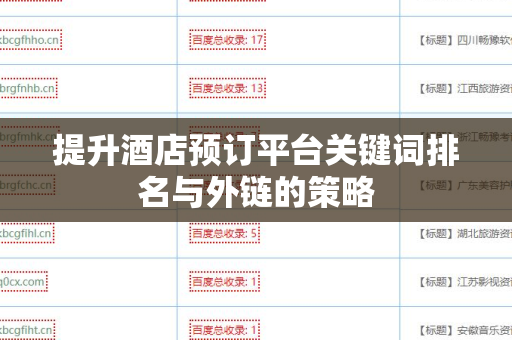 提升酒店预订平台关键词排名与外链的策略
