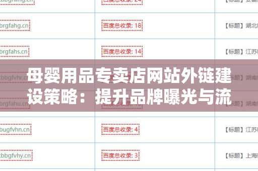 母婴用品专卖店网站外链建设策略：提升品牌曝光与流量的最佳实践