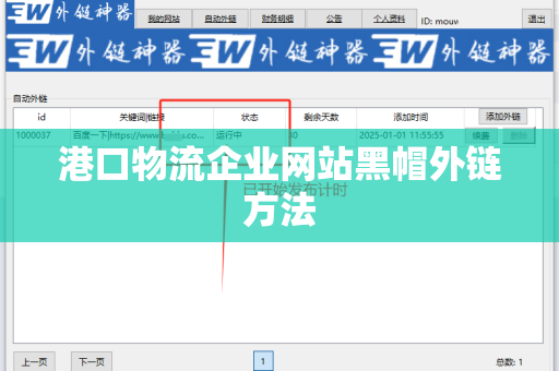 港口物流企业网站黑帽外链方法