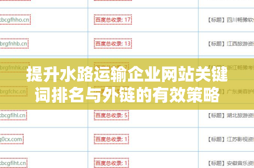 提升水路运输企业网站关键词排名与外链的有效策略