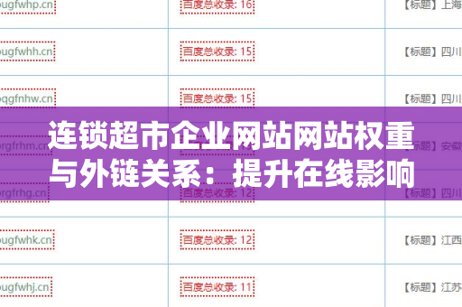 连锁超市企业网站网站权重与外链关系：提升在线影响力的策略