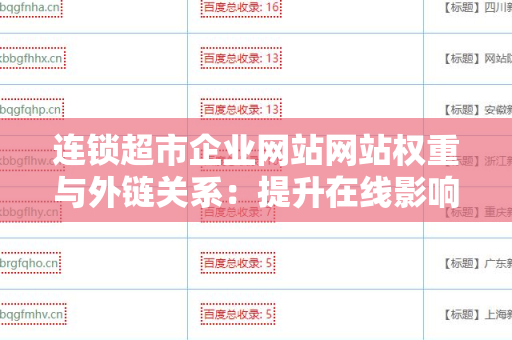 连锁超市企业网站网站权重与外链关系：提升在线影响力的策略