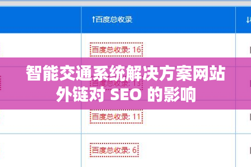 智能交通系统解决方案网站外链对 SEO 的影响