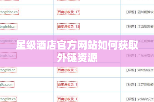 星级酒店官方网站如何获取外链资源