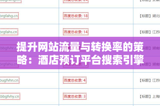 提升网站流量与转换率的策略：酒店预订平台搜索引擎友好的外链