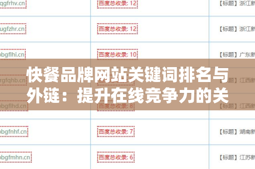 快餐品牌网站关键词排名与外链：提升在线竞争力的关键