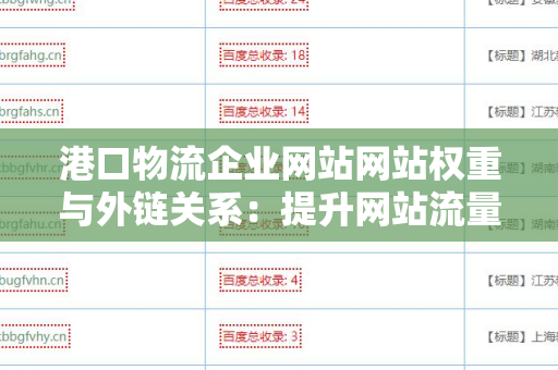 港口物流企业网站网站权重与外链关系：提升网站流量的关键要素
